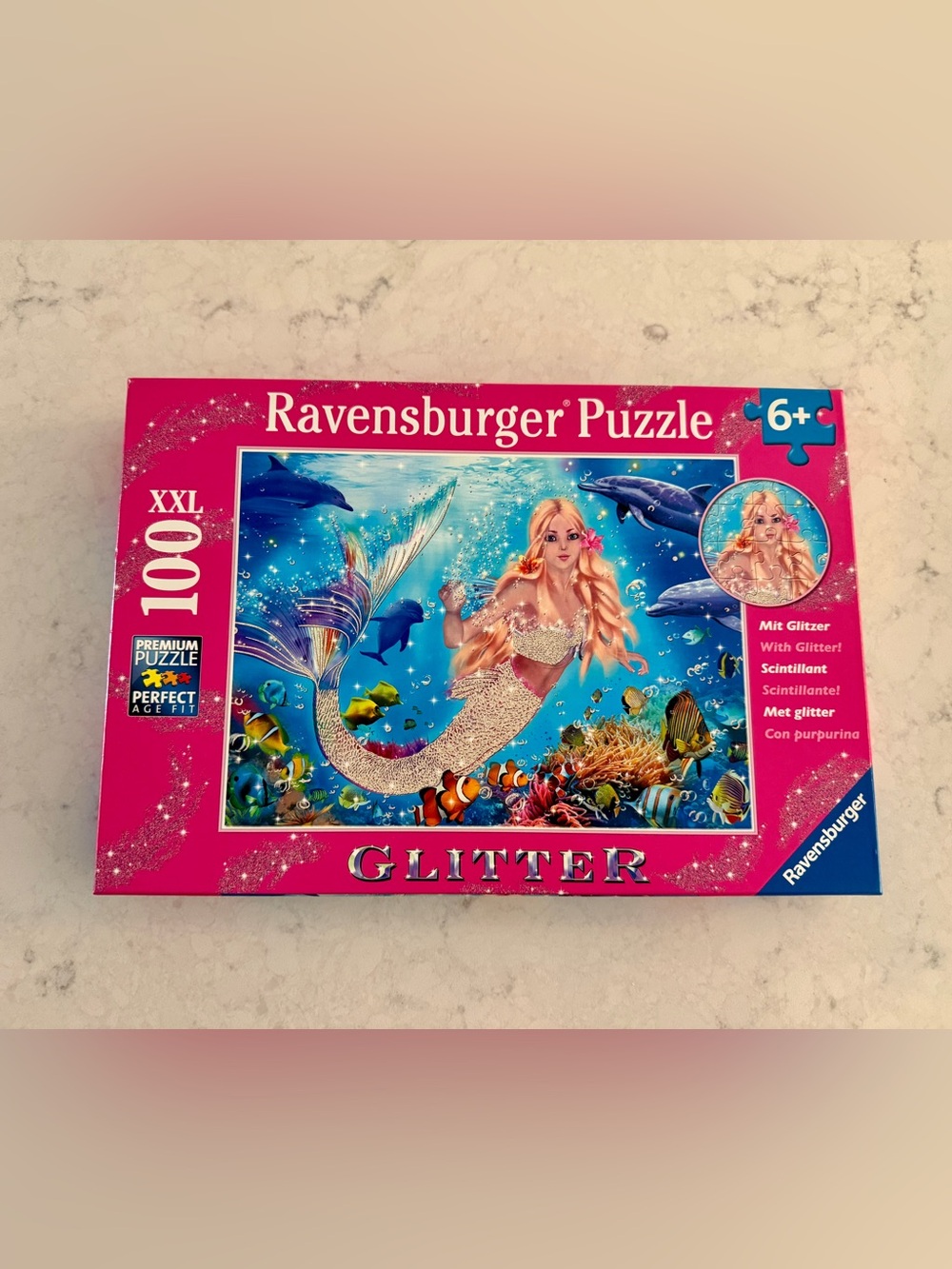 Ravensburger Glitter Mermaid 100-piece Puzzle - Blue & Pink